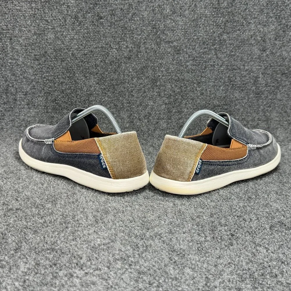 Crocs Santa Cruz 2 Lux Loafers Men's Size 10 Blue Canvas Slip On Casual‎ Shoes